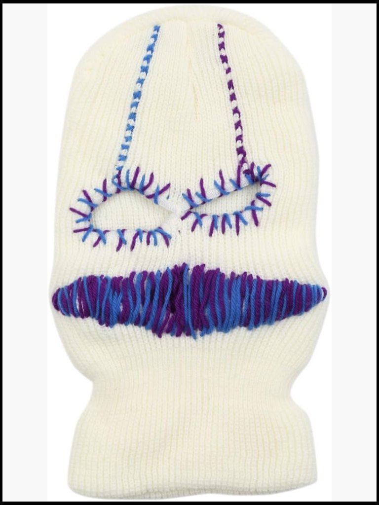 Distressed Knit Full Face Ski Mask Winter Balaclava Hooded Beanie